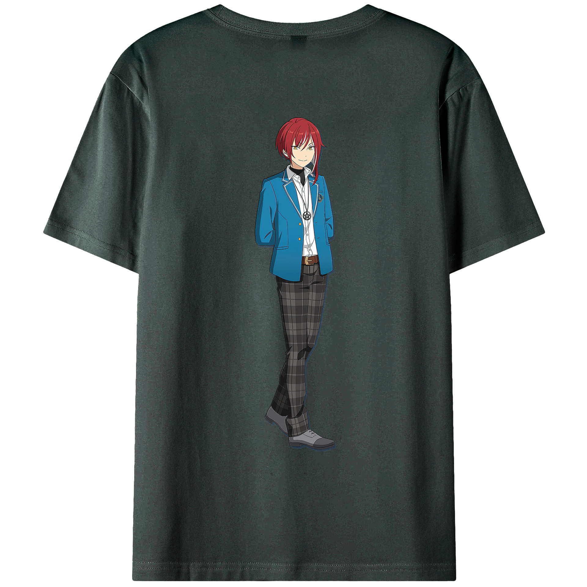 （画像用） あんさんぶるスターズ! Ensemble Stars 綿100％ メンズ半袖Tシャツ（バックプリント） 通気性